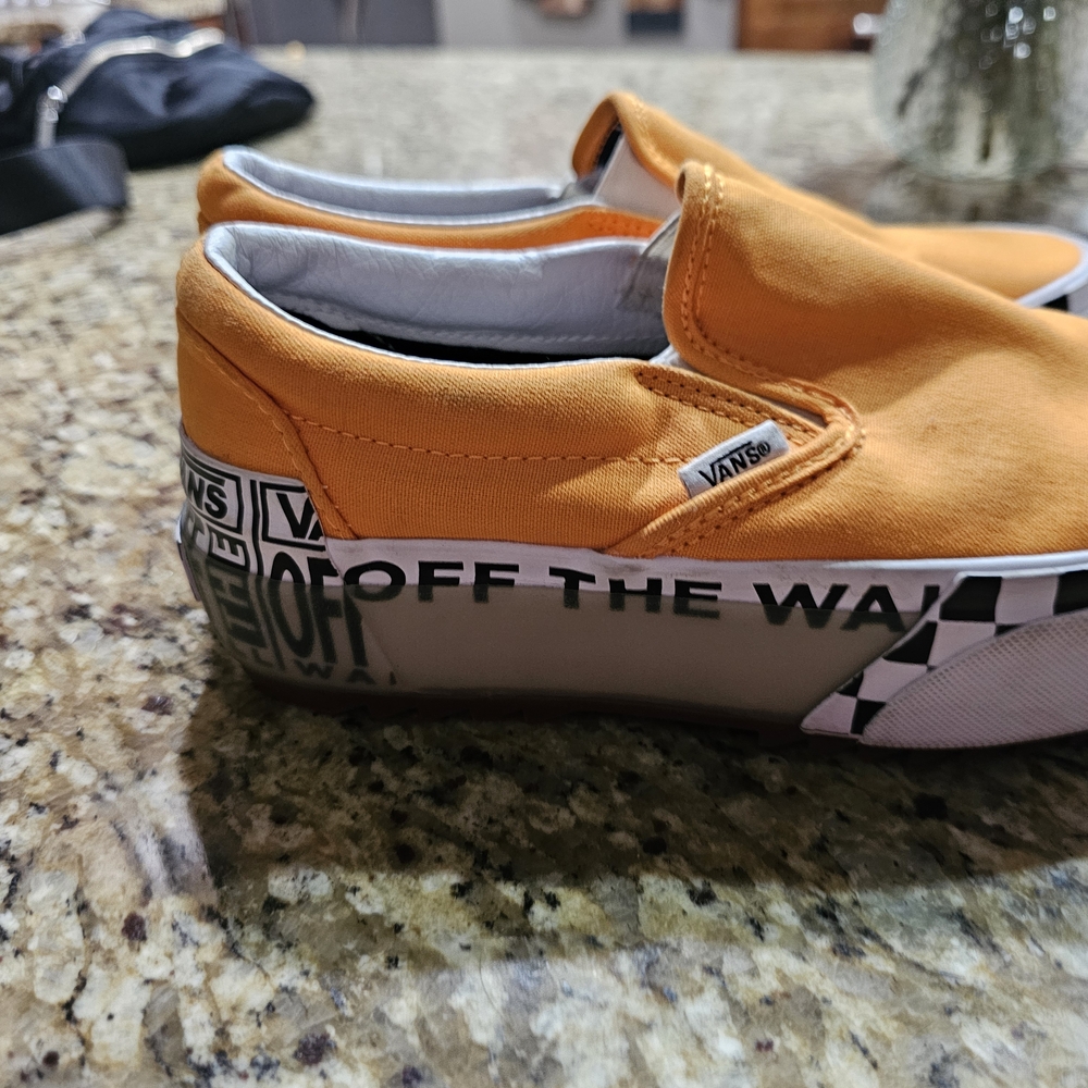 Vans Womens Orange Slip-On Shoes - Picture 5 of 8